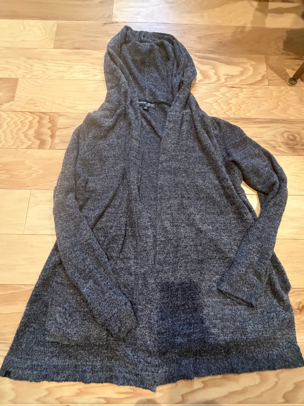 Barefoot Dreams CozyChic Lite Hooded Cardigan Women’s 1X Gray Open Front